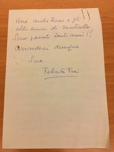 Lettera autografa felicita - lettera,