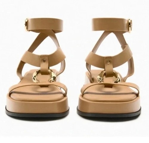 Zara leather chunky - , gladiator