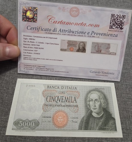 5000 lire cristoforo colombo - lire, i