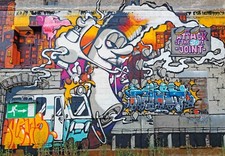 3D graffiti città treno