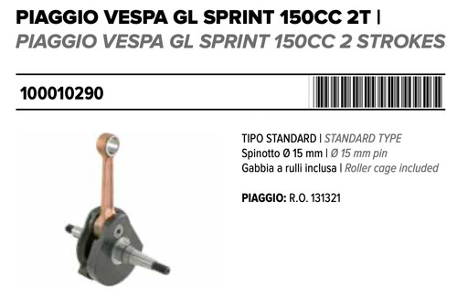 Albero motore ø15 - ø15, biella