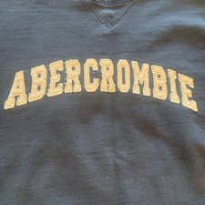 Vtg Abercrombie Fitch Sweatshirt Size XL Blue 1990s Logo Made USA Fleece