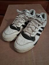 ADIDAS RIVALRY LOW sneakers bianche righe nere VERA PELLE ORIGINALI