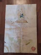 NAVE TRANSATLANTICO  GIULIO CESARE GENOVA MANIFESTO DIPLOMA  1923 IL CAPITANO