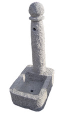 Fontana per giardino in pietra naturale granito con colonna rotonda H. 110 cm.