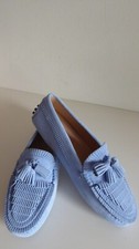  Mocassini nuovi originali Tod's Gommino 36,5 camoscio pelle lavanda azzurro chiaro