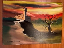 Romano Mussolini olio su tela cm 50 x 70 certificato autenticità al retro