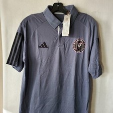 Polo Inter Miami uomo media casa super comoda stile polo calcio grigio nuova con etichetta
