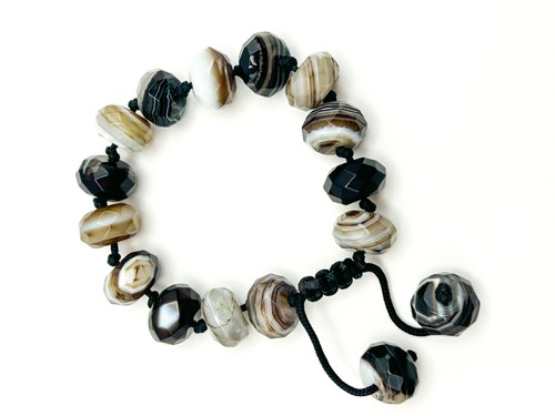 Bracciale macramè perline - macramè,