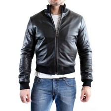 Bomber Giubbotto In Vera Pelle