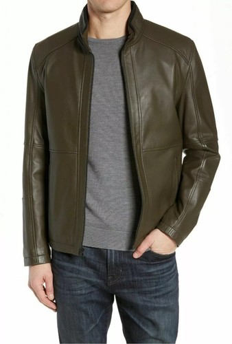 Giacca biker uomo verde oliva