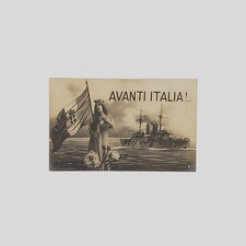 Cartolina d’epoca Avanti Italia Franchigia militare Italia Turrita VG 1915 ww1