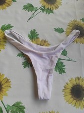 Slip Bianco Pezzo Sotto Sgambato Brasiliana Donna Moda Mare