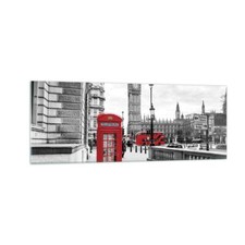 Quadro su Vetro 140x50cm Capannone Telefono Londra Stampe Moderni Murale