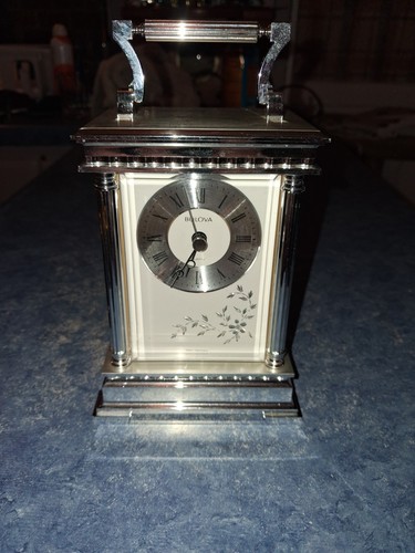 Bulova carriage clock silver - carriage,