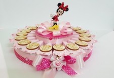 TORTA BOMBONIERE Minnie magnete più nome del festeggiato BATTESIMO NASCIT COMPLE