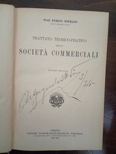 464. Trattato teorico-pratico delle società commerciali. E. Soprano. Utet 1934.