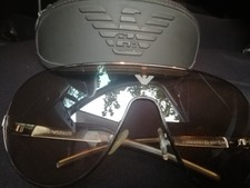 Giorgio Armani occhiale Sole mascherina Vintage Come nuovo lente marrone