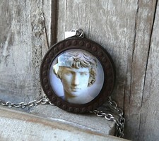 Collana in acciaio e legno