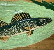 Targa pesce Walleye arte