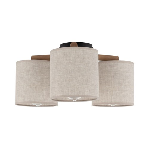 Plafoniera legno tessuto - , nero