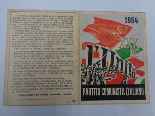 Tessera partito comunista - tessera,