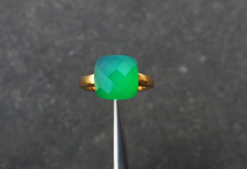 Anello onice verde argento - onice,