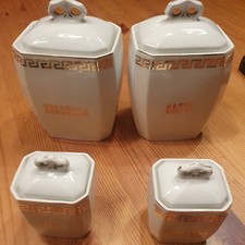 Barattoli Ceramica Zucchero Caffe Sale Fino Pepe Anni 50 Ceramica Cechoslovacca