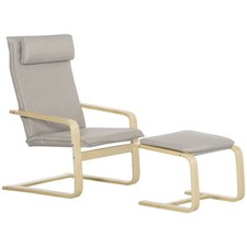 HOMCOM Poltrona Design Legno e