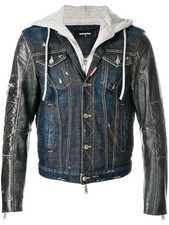 Prezzo regolare 280.000 yen buone condizioni / raro jack denim ibrido pelle manica