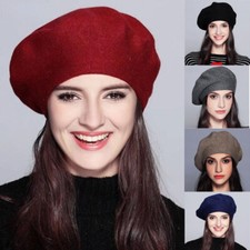 Berretto donna vintage stile francese berretto morbido lana caldo berretto inverno autunno