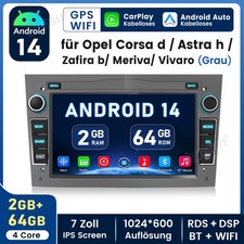 Autoradio GPS Android 14 64 GB per Opel Astra Antara Vectra Corsa Zafira Meriva