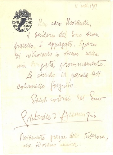 1927 gabriele d annunzio - l., d'annunzio
