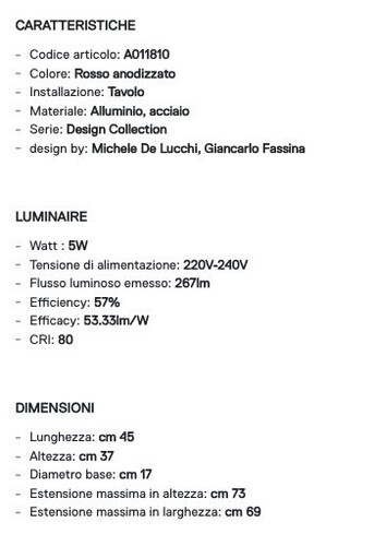 Lampada artemide tolomeo - lampada, artemide tolomeo