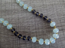 Collana Acquamarina Verde Acque e Cristalli di Rocca Pietre Dure Made in Italy