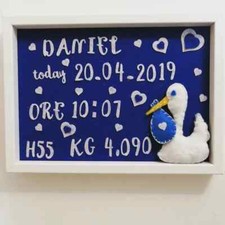 QUADRO CORNICE NASCITA BAMBINO