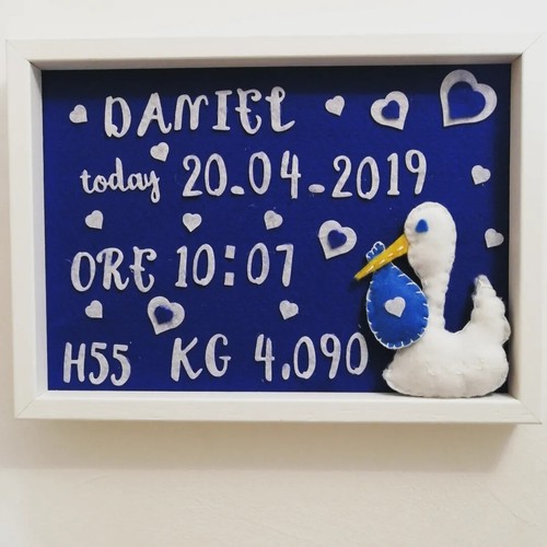 Quadro cornice nascita bambino - quadro,