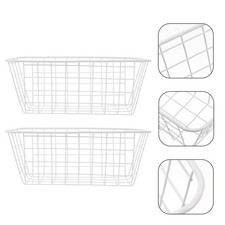  Cestino portaoggetti in filo metallico da 2 pezzi Cestino multifunzionale