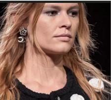 CHANEL AUTH EARRINGS A23 K WITH LOGO CC