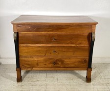 ANTICO COMO STILE IMPERO DEL 1800 LEGNO NOCE MASSELLO CASSETTONE 4 CASSETTI OLD