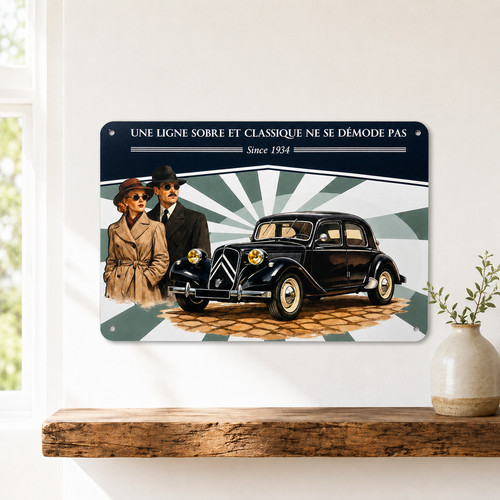 Plaque déco citroën traction - plaque,