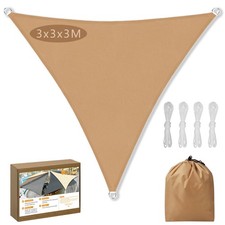 3 * 3 * 3m Vela Ombreggiante Triangolare Sabbia Vela Ombreggiante Impermeabile