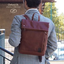 ACCIAIO VERA PELLE Zaino VERA PELLE Rolltop in pelle notebook 13 him her Liberty