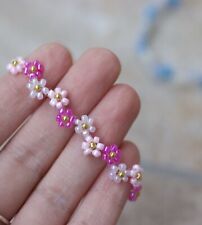 Bracciale Perline Fiori Bigiotteria Handmade