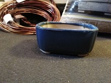 Vaso per bonsai in gres smaltato blu