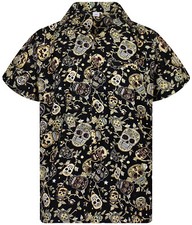 Funky Camicia Hawaiana  Skull Nero di Seppia