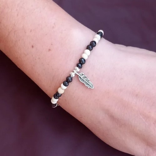 Bracciale bianco nero - bracciale,