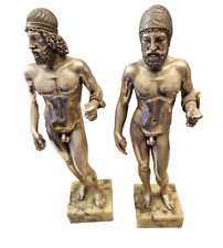 Superbe Miniature Anni 70 In Argento 925  GR 90 “Bronzi Di Riace”  Base In Marmo