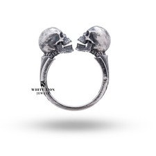 Anello Gotico A Due Teschi Con