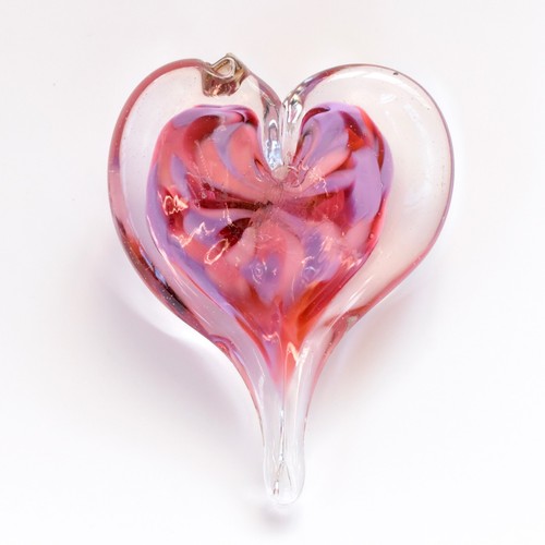 Fermacarte cuore vetro